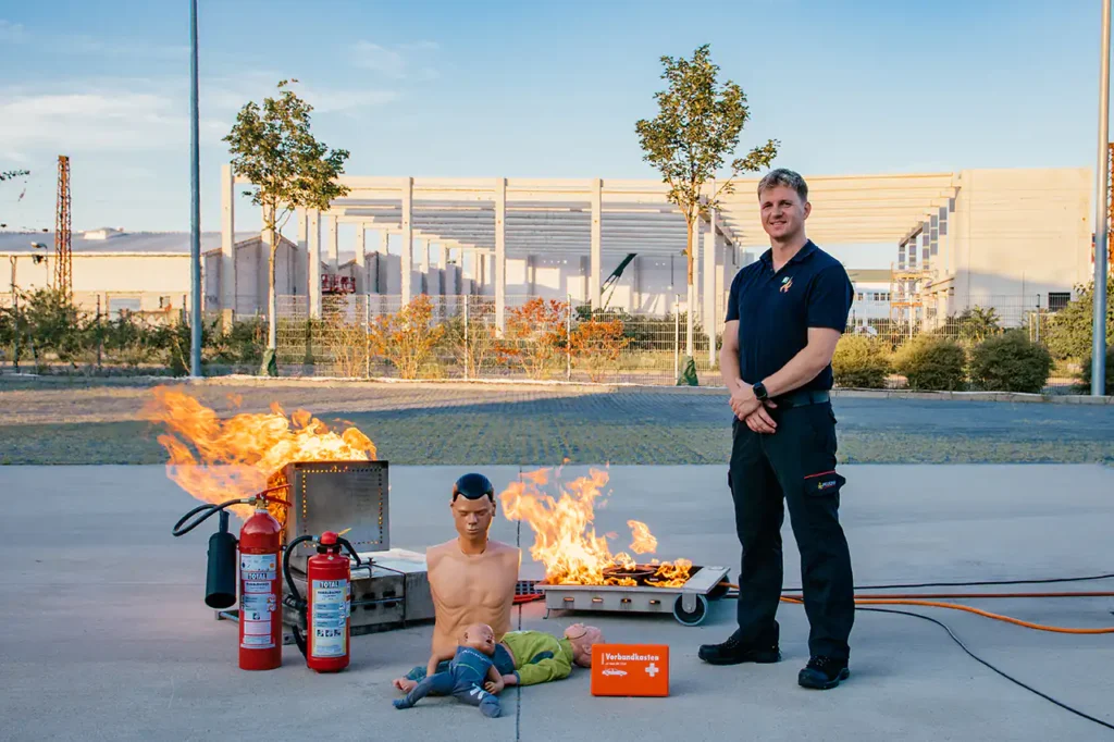 Brandschutzübung bei Brandschutzausbildung Rhein-Neckar